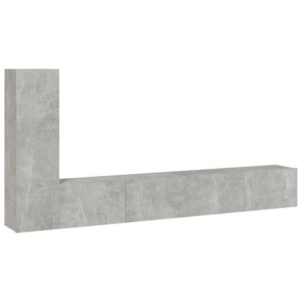 vidaXL Ensemble de meubles TV 3 pcs Gris b&eacute;ton Bois d'ing&eacute;nierie
