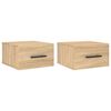 vidaXL Tables de chevet murales 2 pcs ch&ecirc;ne sonoma 35x35x20 cm
