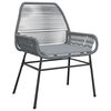 vidaXL Ensemble &agrave; manger jardin coussins 5 pcs gris poly rotin verre