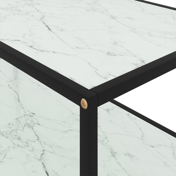 vidaXL Table basse Blanc 100x50x35 cm Verre tremp&eacute;