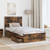 vidaXL Cadre de lit Ch&ecirc;ne fum&eacute; 100 x 200 cm Bois Ing&eacute;nierie