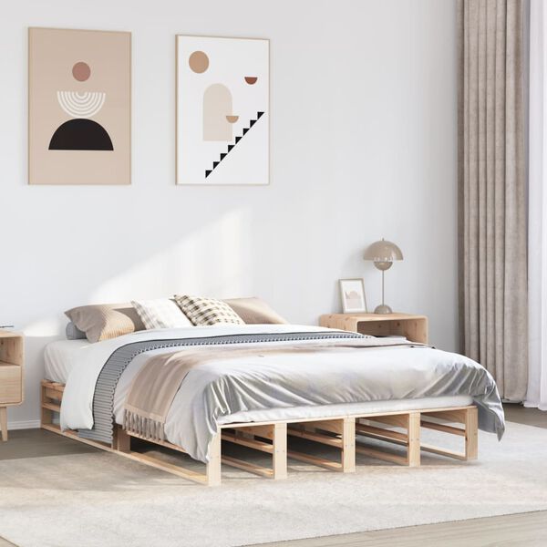 vidaXL Cadre de lit sans matelas 150x200 cm bois de pin massif