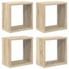 vidaXL &Eacute;tag&egrave;res cube murales 4 pcs Ch&ecirc;ne sonoma 26x15x26 cm