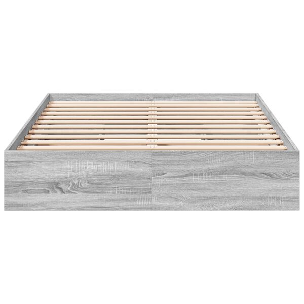 vidaXL Cadre de lit avec tiroirs sans matelas sonoma gris 140x190 cm