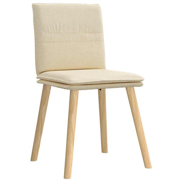 vidaXL Chaises à manger lot de 4 crème tissu