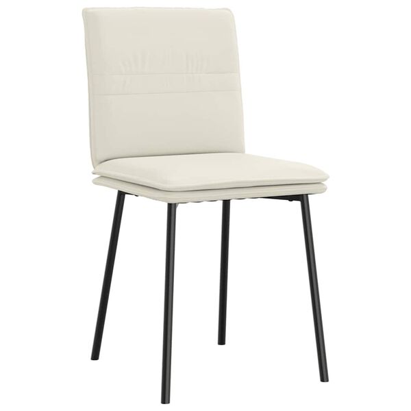 vidaXL Chaises &agrave; manger lot de 6 cr&egrave;me velours
