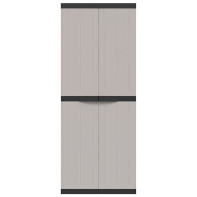 vidaXL Armoire de rangement d'extérieur gris et noir 65x37x165 cm PP