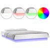 vidaXL Cadre de lit &agrave; LED sans matelas blanc bois massif