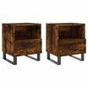 vidaXL Tables de chevet 2pcs ch&ecirc;ne fum&eacute; 40x35x47,5cm bois d&rsquo;ing&eacute;nierie