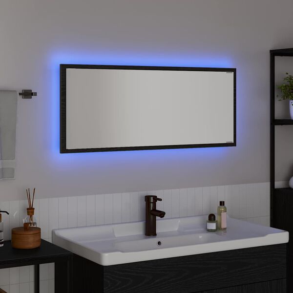 vidaXL Miroir Ch&ecirc;ne noir 90 x 8,5 x 37 cm Bois d'ing&eacute;nierie