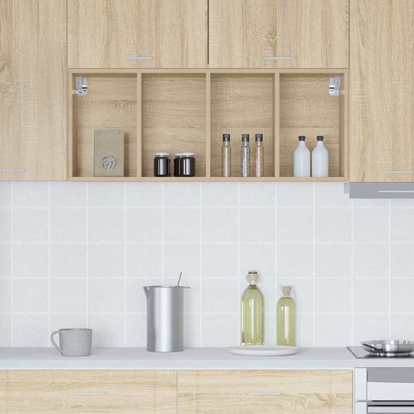 vidaXL Armoire suspendue avec stockage Ch&ecirc;ne Sonoma 40 x 29,5 x 100 cm