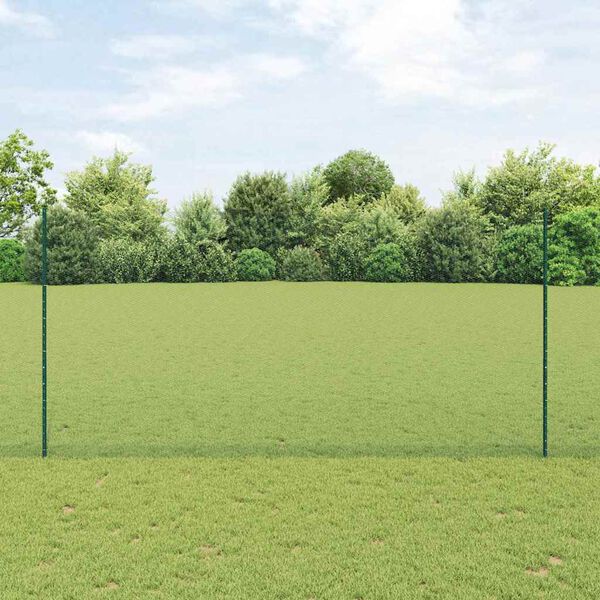vidaXL Cl&ocirc;ture avec poteau Vert 1,6 x 10 m Acier et PVC