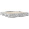 vidaXL Cadre de lit Gris b&eacute;ton 200 x 200 cm Bois Ing&eacute;nierie
