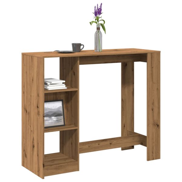 vidaXL Table de bar avec &eacute;tag&egrave;re ch&ecirc;ne artisanal bois d'ing&eacute;nierie