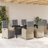 vidaXL Ensemble de salle &agrave; manger pour jardin 7 pcs Beige polyrotin