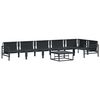 vidaXL Ensemble de canap&eacute; de jardin avec coussin 7 pcs Noir Acier