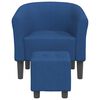 vidaXL Chaise cabriolet avec repose-pied bleu tissu