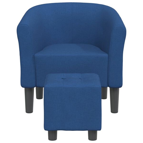 vidaXL Chaise cabriolet avec repose-pied bleu tissu