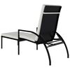 vidaXL Chaise longue avec repose-pied R&eacute;sine tress&eacute;e Noir