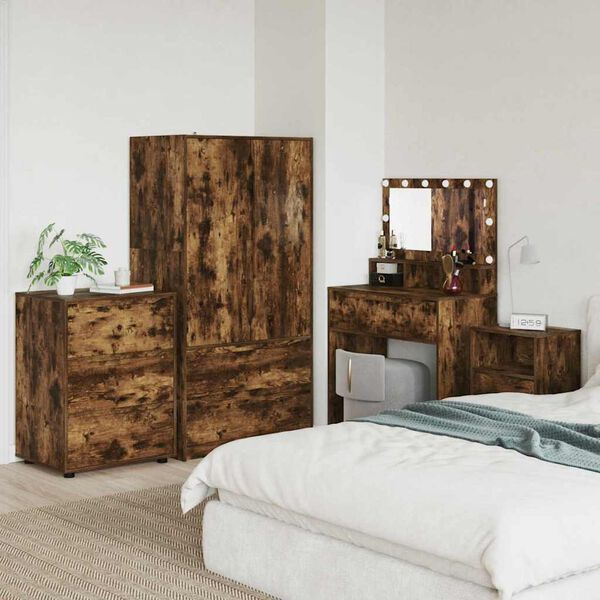 vidaXL Armoire de rangement Ch&ecirc;ne fum&eacute; 60 x 48 x 81 cm