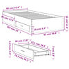 vidaXL Cadre de lit avec tiroirs sans matelas sonoma gris 90x190 cm