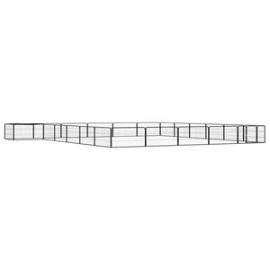 vidaXL Parc pour chien 24panneaux Noir 100x50cm Acier enduit de poudre