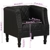 vidaXL Chaise cabriolet Noir Cuir v&eacute;ritable de ch&egrave;vre