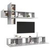 vidaXL Ensemble de meuble TV 7 pcs Gris b&eacute;ton Bois d'ing&eacute;nierie