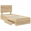 vidaXL Cadre de lit Ch&ecirc;ne Sonoma 90 x 200 cm Bois d'ing&eacute;nierie
