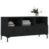 vidaXL Meuble TV noir 102x36x50 cm bois d'ing&eacute;nierie