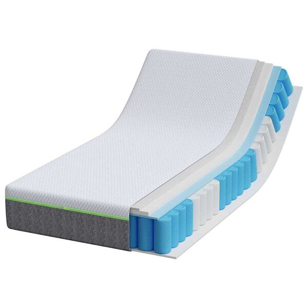 vidaXL Matelas Blanc et Gris 80 x 160 cm Tissu jacquard