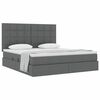 vidaXL Lit avec rangement et matelas Gris fonc&eacute; 180 x 200 cm Polyester