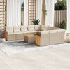 vidaXL Salon de jardin avec coussins 12 pcs beige r&eacute;sine tress&eacute;e