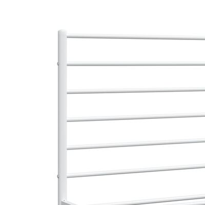 vidaXL Cadre de lit métal sans matelas et pied de lit blanc 140x190 cm