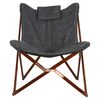 Lesli Living Chaise papillon 73x85x95 cm Gris et marron