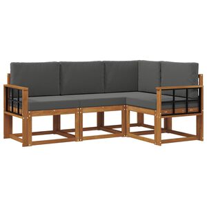 vidaXL Ensemble de canap&eacute;s d'ext&eacute;rieur 4 pc Naturel et Anthracite