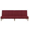 vidaXL Canap&eacute;-lit &agrave; 2 places avec tabouret Bordeaux Tissu