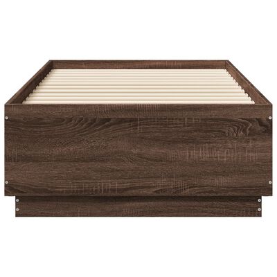 vidaXL Cadre de lit avec LED sans matelas chêne marron 75x190 cm