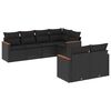 vidaXL Salon de jardin 7 pcs avec coussins noir r&eacute;sine tress&eacute;e