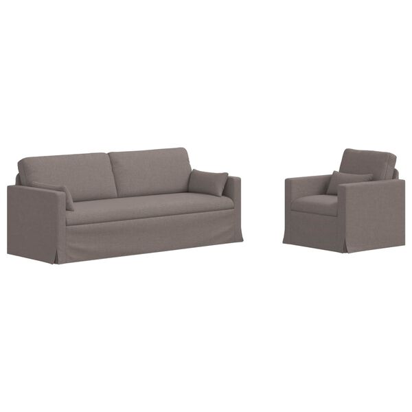 vidaXL Canap&eacute; 180cm 2 pcs Taupe M&eacute;tал
