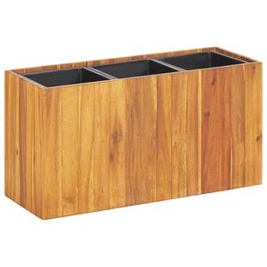 vidaXL Lit sur&eacute;lev&eacute; de jardin avec 3 pots Bois massif d'acacia