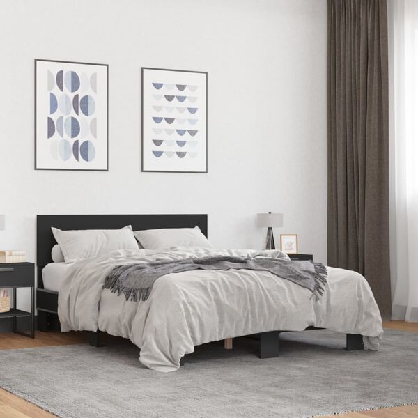 vidaXL Cadre de lit sans matelas noir 120x200 cm