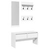 vidaXL Ensemble de meubles de couloir 4 pcs blanc bois d'ing&eacute;nierie