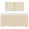 vidaXL Sommier &agrave; lattes de lit avec matelas Cr&egrave;me 140x190 cm Tissu