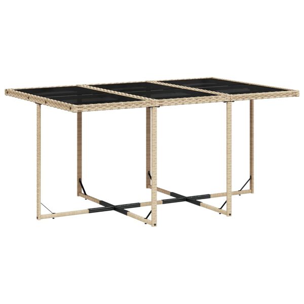 vidaXL Ensemble &agrave; manger de jardin et coussins 7 pcs beige poly rotin