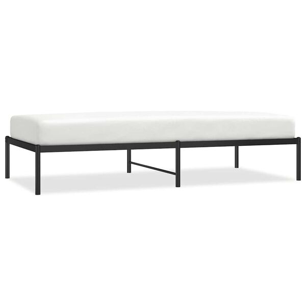 vidaXL Cadre de lit m&eacute;tal sans matelas noir 90x190 cm