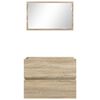 vidaXL Ensemble de mobilier de salle de bain avec tiroir Ch&ecirc;ne Sonoma