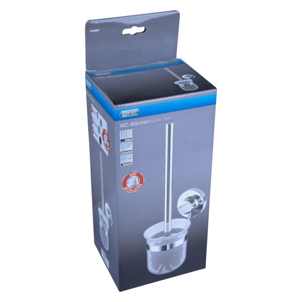 CORNAT Ensemble de brosse et porte-brosse de toilette 3in1 chrome