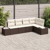 vidaXL Ensemble de canap&eacute; de jardin 5 pcs Marron polyrotin