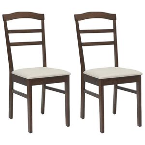 vidaXL Chaise de salle &agrave; manger 2 pcs Marron clair et clair